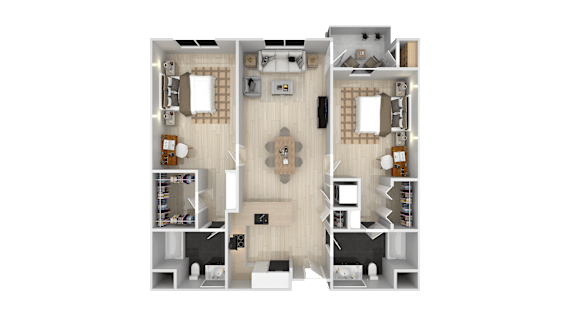 2 Bed 2 Bath Floor Plan at Cirrus Redwood City, Redwood City, CA 94061