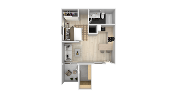 Studio 1 bath Floor Plan at The Maddox Sunnyvale Apartments, Sunnyvale, CA, 94087