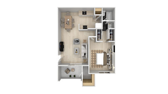 Floor Plan  1 Bed 1 Bath Floor Plan at The Maddox Sunnyvale, Sunnyvale