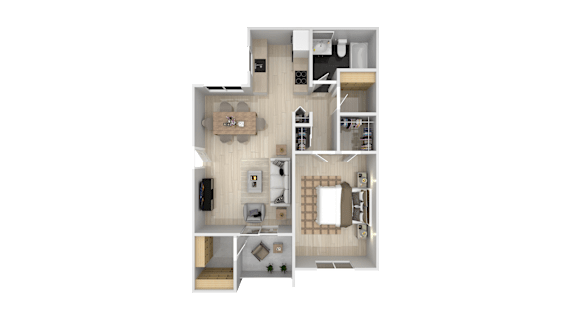 Floor Plan  1 Bedroom 1 Bath Floor Plan at The Maddox Sunnyvale, California