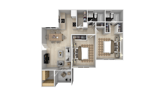 Floor Plan  2 Bedroom 2 Bathroom Floor Plan at The Maddox Sunnyvale, Sunnyvale, CA 94087