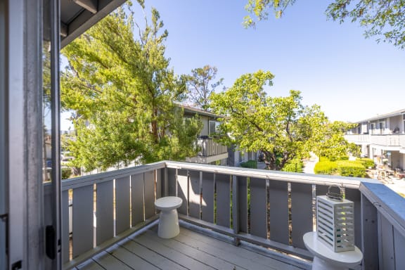 a view of a balcony with a toilet and a radiator on it at Campbell West Apartments, California 95008