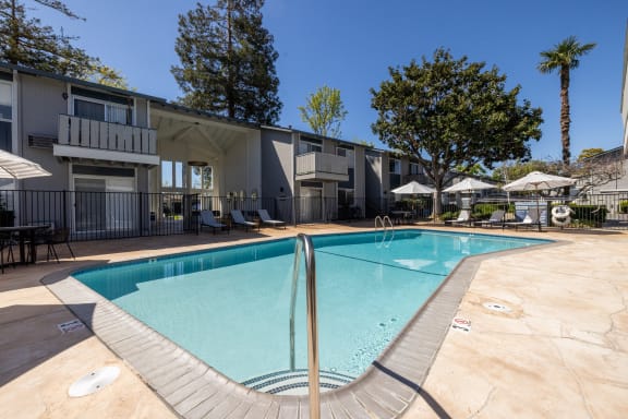our apartments have a resort style swimming pool at Campbell West Apartments, Campbell, California