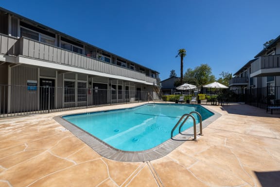the swimming pool at our hotel in palm springs at Campbell West Apartments, Campbell, CA 95008