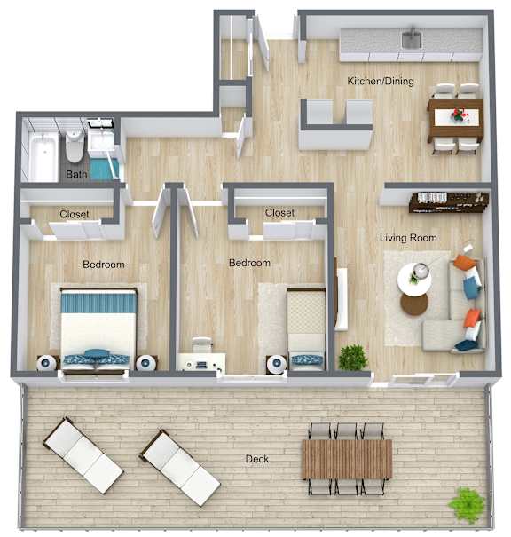 A diagram of a house layout with labeled rooms.