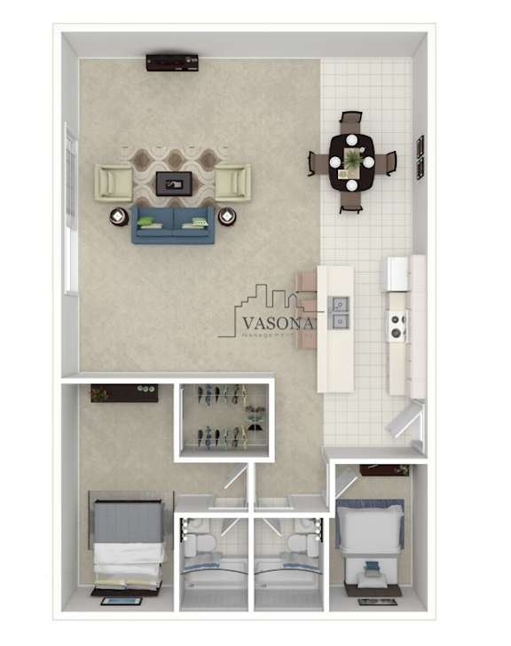 A floor plan of a bathroom with a toilet, sink, and shower.