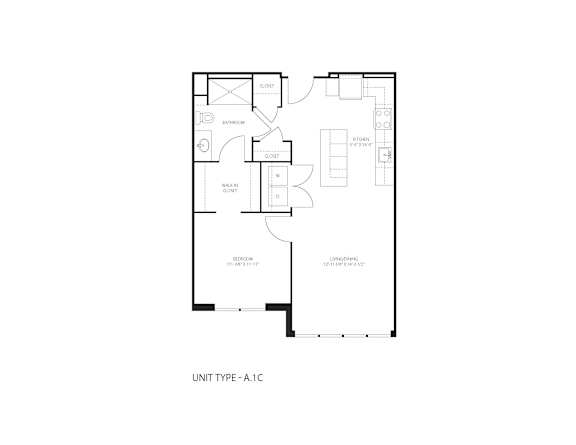 A floor plan of a unit type A.1C is displayed.