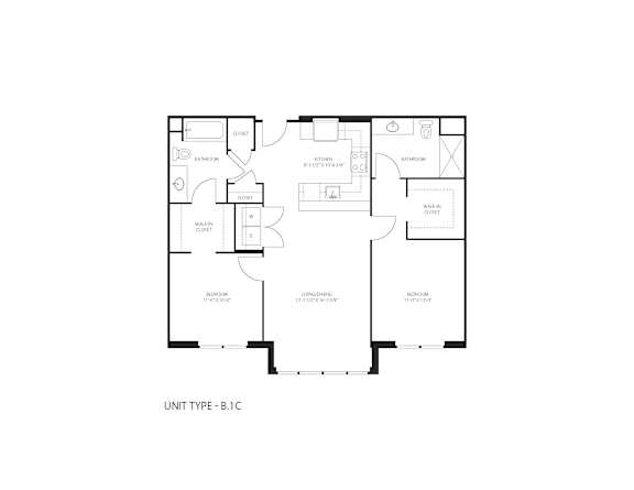 A floor plan of a unit type B.1C is displayed.