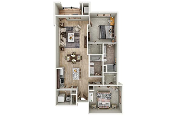 a floor plan of a house with a bedroom and a living room