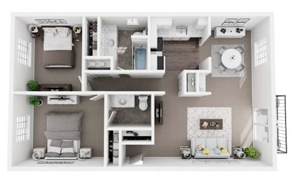 Floor Plan  A dollhouse living room with furniture and decorations.