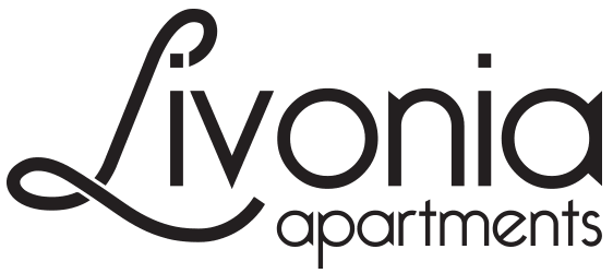 The image shows the logo of Livonia Apartments.