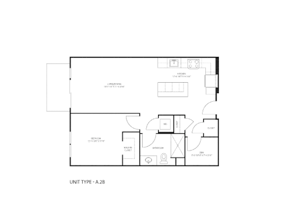 A floor plan of a unit type A 2B is displayed.