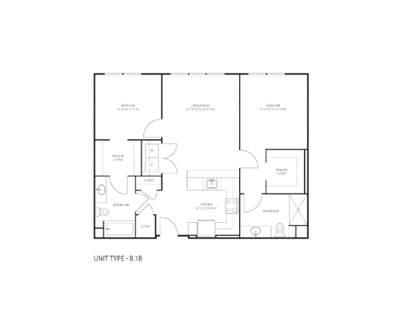 A floor plan of a residential unit with labeled rooms.