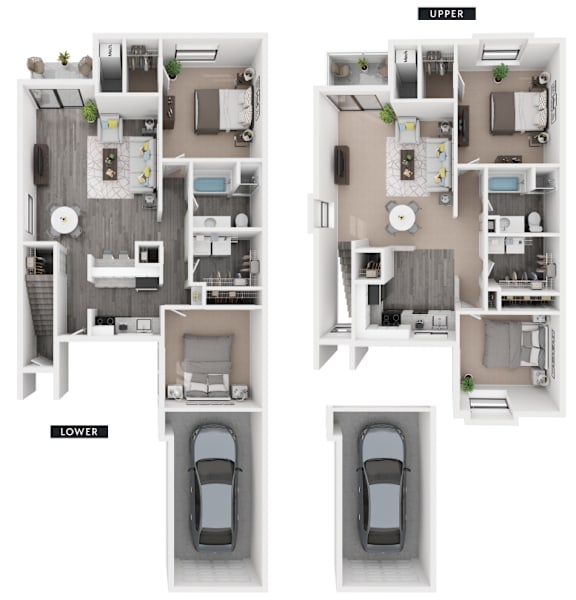 A diagram shows the layout of a car with separate upper and lower levels.