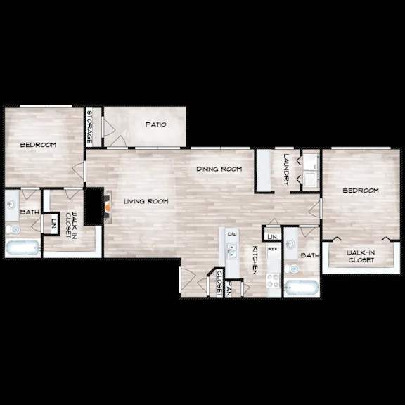 A black and white image of a house floor plan.