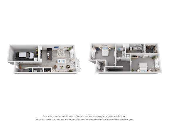 Two images of a floor plan of a house.