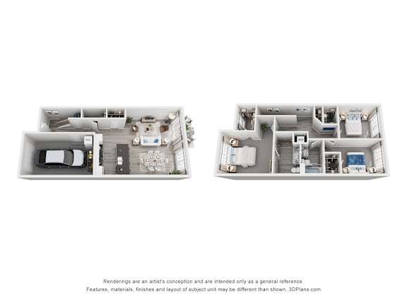 Two images of a floor plan for a house.