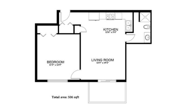 1 Bedroom Apartment Dimensions