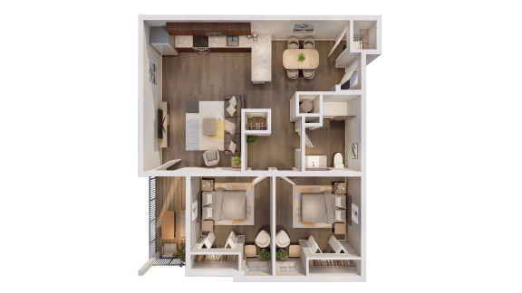 a bedroom floor plan of a 2100 sq ft apartment