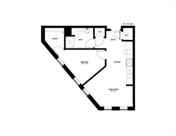 floor plan of the upper level of an l shaped floor plan with a northwest orientation