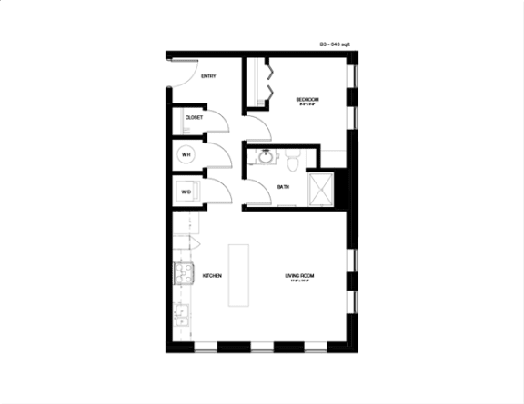 a floor plan of a house with a small footprint