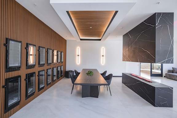 Modern Lounge With Fireplace at The Franklin at Westfield, New Jersey, 07090