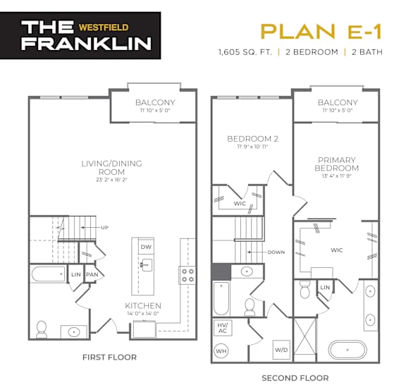 E-1 Floor Plan at The Franklin at Westfield, New Jersey, 07090