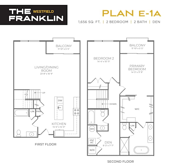 E-1A Floor Plan at The Franklin at Westfield, Westfield, NJ 07090