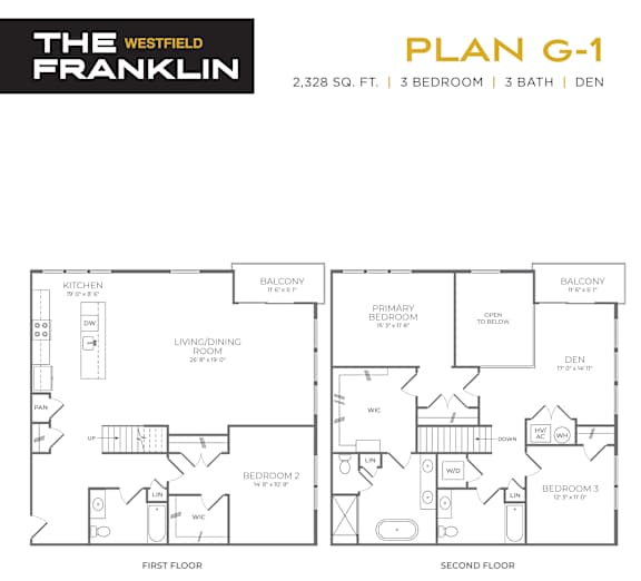 G-1 Floor Plan at The Franklin at Westfield, New Jersey