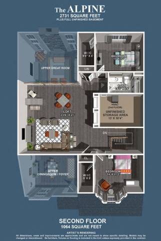 a 3d rendering of a floor plan of a house