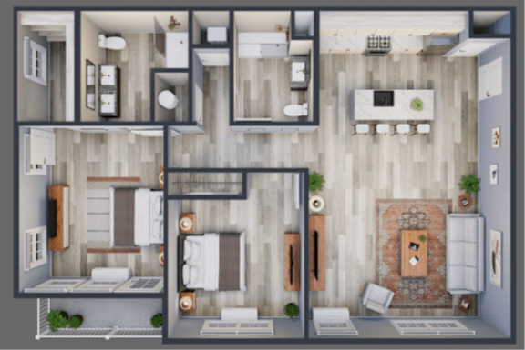 2Bed 2Bath-D at The Franklin at Hillsborough Apartments, New Jersey