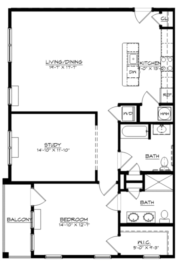 1Bed 2Bath-C at The Franklin at Hillsborough Apartments, Hillsborough, New Jersey