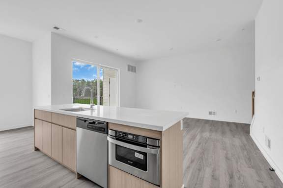 Kitchen with white counter at The Franklin at Tenafly, Tenafly, NJ
