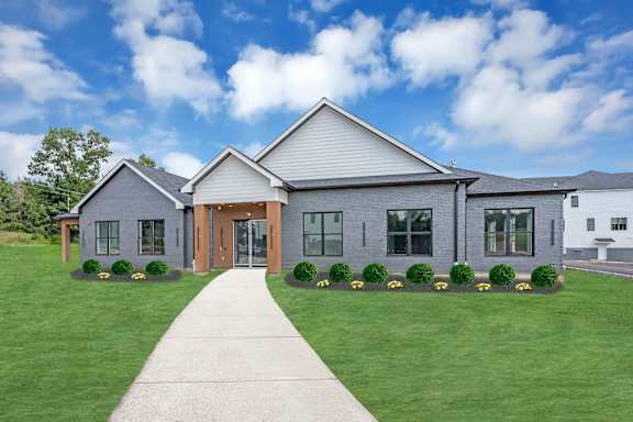 House exterior with walkway at The Franklin at Tenafly, Tenafly, 07670