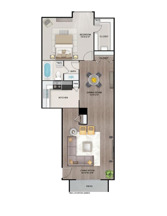 A5 Floor Plan A5 Floor Plan at Latitude 2976, Houston, TX