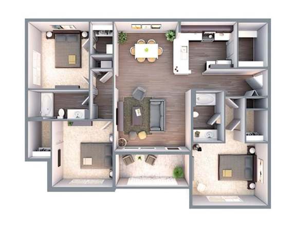3 bedroom 2 bath at The Maddox Apartments, Centerton, AR, 72719