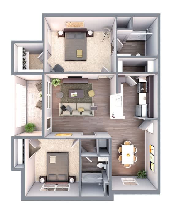 2 bedroom 2 bath B at The Maddox Apartments, Centerton, AR