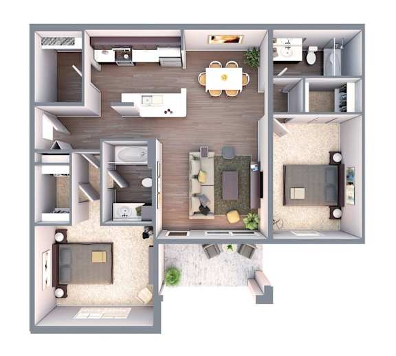 2 bedroom 2 bath A at The Maddox Apartments, Centerton, AR