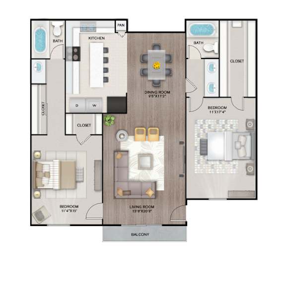 B2 Floor Plan B2 Floor Plan at Latitude 2976, Houston, TX 77042