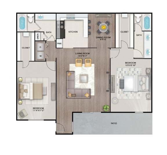 B3 Floor Plan B3 Floor Plan at Latitude 2976, Houston, TX