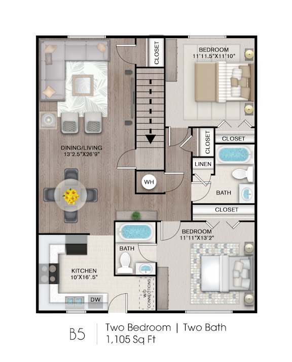 our plans include a floor plan with bedrooms and baths