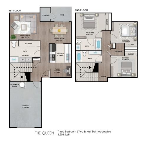 The Queen Floor Plan at Estates at Palm Bay, Fort Walton Beach, FL