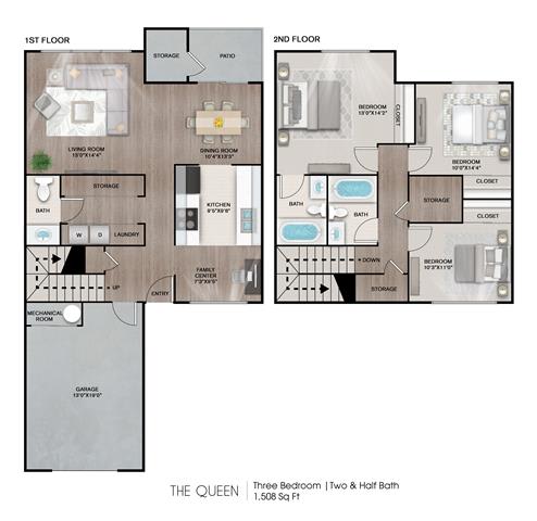 The Queen Floor Plan at Estates at Palm Bay, Fort Walton Beach, FL, 32547