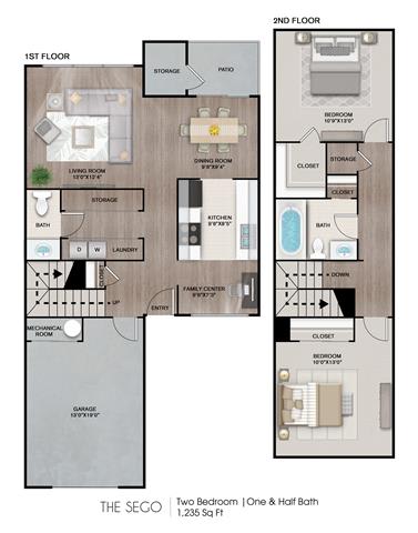 The Sego Floor Plan at Estates at Palm Bay, Fort Walton Beach, Florida