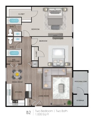 The Horizon Floor Plan at The Beacon, Huntsville, AL