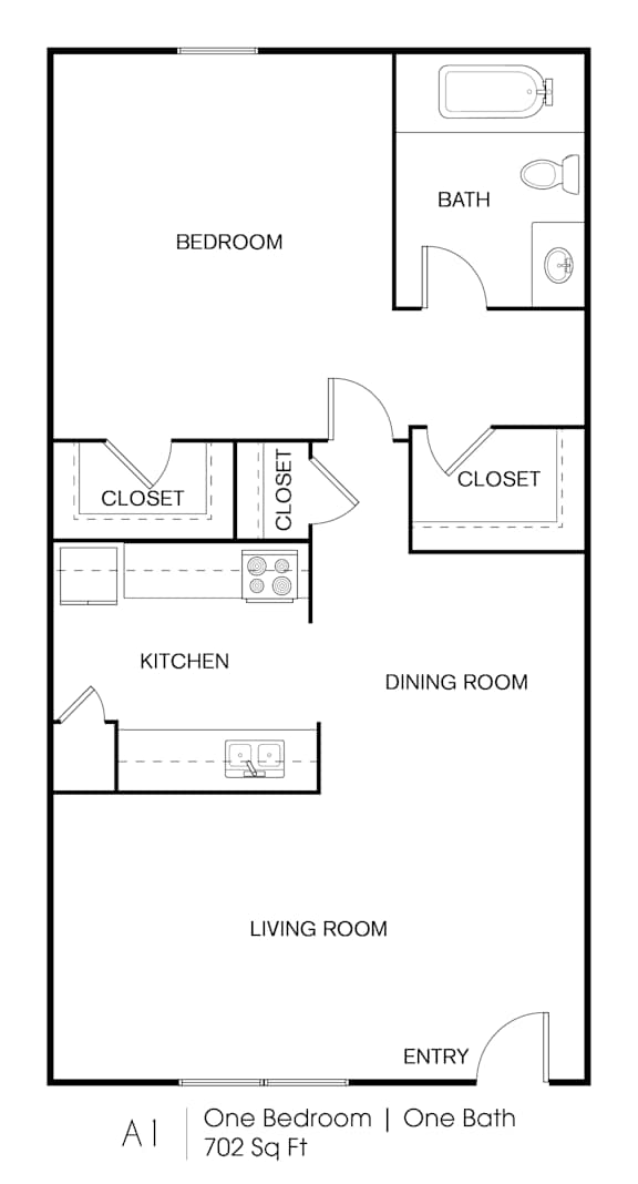 a floor plan of a small house with a kitchen and a living room