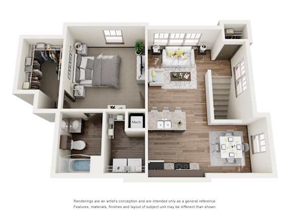A series of four images showing different layouts of a house.