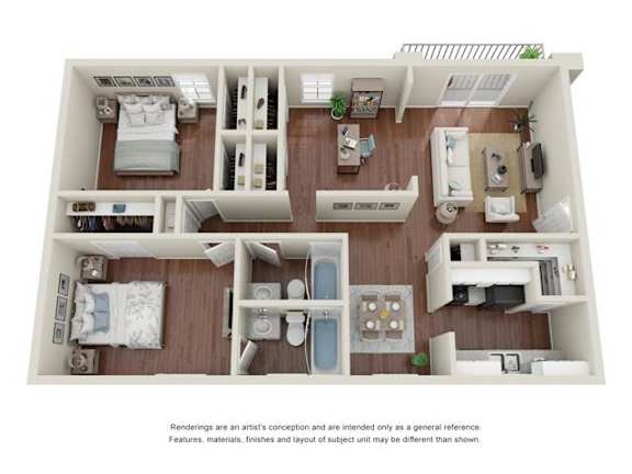 a 3d drawing of a floor plan with a bedroom