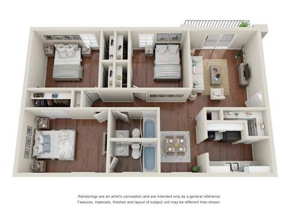 a 3d drawing of a floor plan with a bedroom