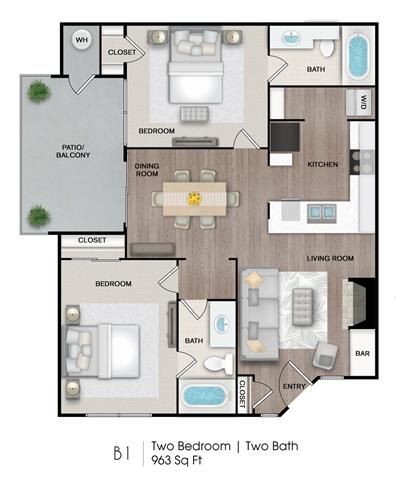 Floor Plan  a floor plan with two bedrooms and a bathroom